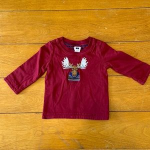 Janie and Jack 3-6 months moose embroidered top